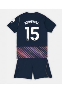 Tottenham Hotspur Lucas Bergvall #15 Jalkapallovaatteet Lasten Vieraspeliasu 2026-27 Lyhythihainen (+ Lyhyet housut)